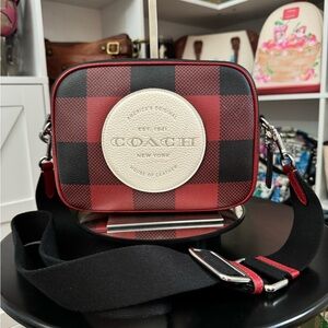Coach Dempsey Buffalo Plaid Camera Bag